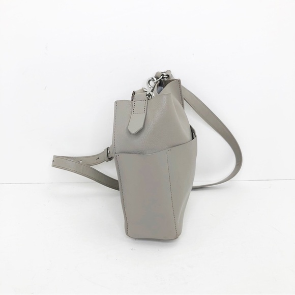 All Saints grey tan Leather cross, body purse - Picture 7 of 13